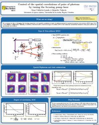 Control of the spatial correlations of pairs of photons by tuning the focusing pump laser